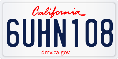 CA license plate 6UHN108