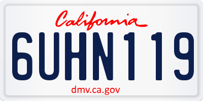 CA license plate 6UHN119