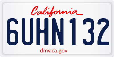 CA license plate 6UHN132