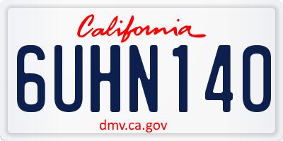 CA license plate 6UHN140