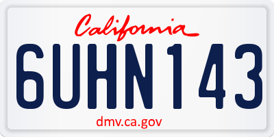 CA license plate 6UHN143