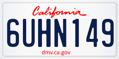 CA license plate 6UHN149