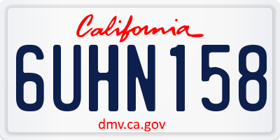 CA license plate 6UHN158