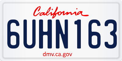 CA license plate 6UHN163