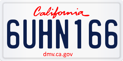 CA license plate 6UHN166