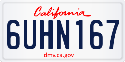 CA license plate 6UHN167