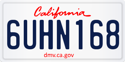 CA license plate 6UHN168