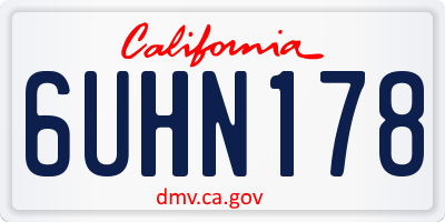 CA license plate 6UHN178