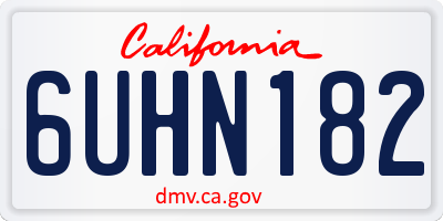 CA license plate 6UHN182