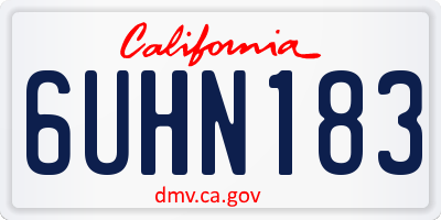 CA license plate 6UHN183