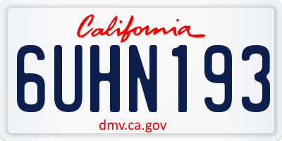 CA license plate 6UHN193