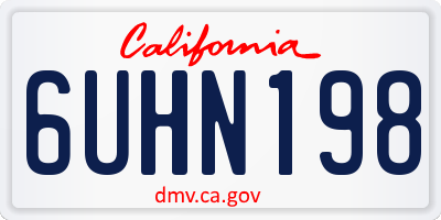 CA license plate 6UHN198