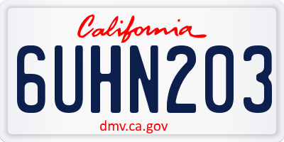 CA license plate 6UHN203