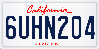 CA license plate 6UHN204