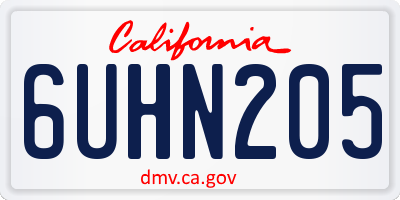 CA license plate 6UHN205