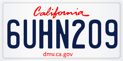 CA license plate 6UHN209