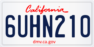 CA license plate 6UHN210