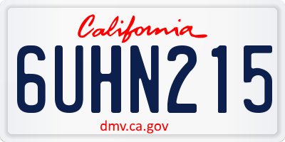 CA license plate 6UHN215