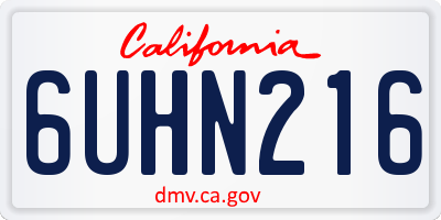 CA license plate 6UHN216