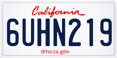 CA license plate 6UHN219