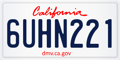 CA license plate 6UHN221