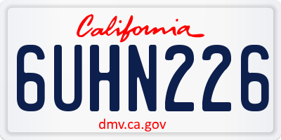 CA license plate 6UHN226