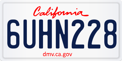 CA license plate 6UHN228