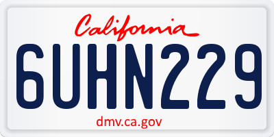 CA license plate 6UHN229