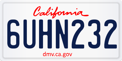 CA license plate 6UHN232