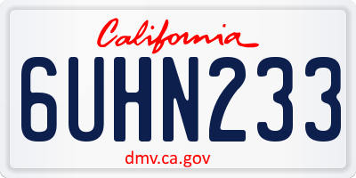 CA license plate 6UHN233