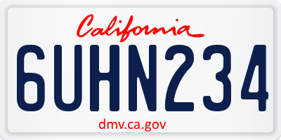 CA license plate 6UHN234