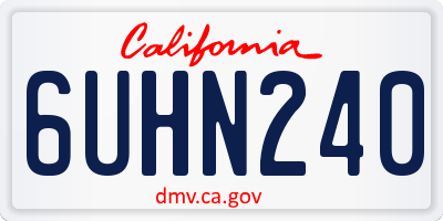 CA license plate 6UHN240