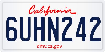 CA license plate 6UHN242
