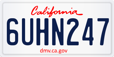 CA license plate 6UHN247