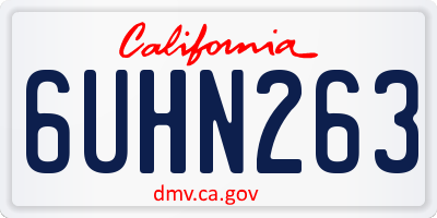 CA license plate 6UHN263