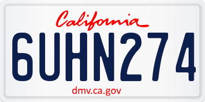 CA license plate 6UHN274