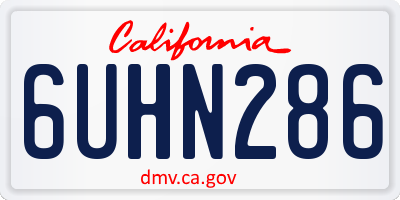 CA license plate 6UHN286