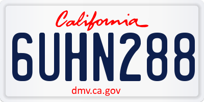 CA license plate 6UHN288