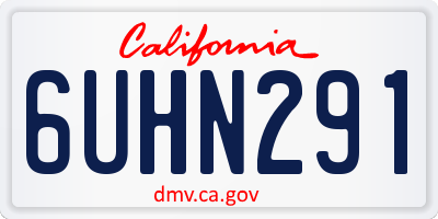 CA license plate 6UHN291