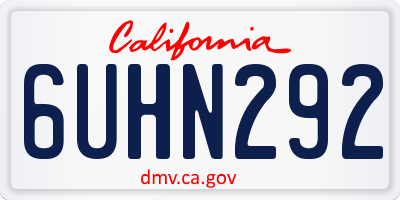 CA license plate 6UHN292