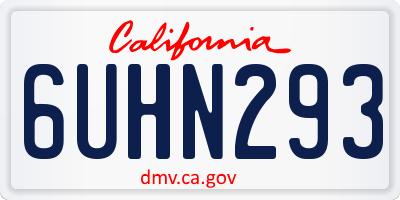 CA license plate 6UHN293