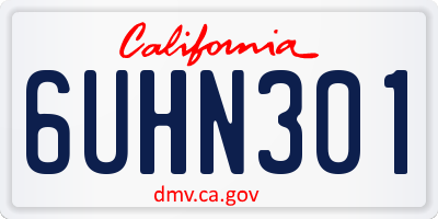 CA license plate 6UHN301