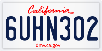 CA license plate 6UHN302