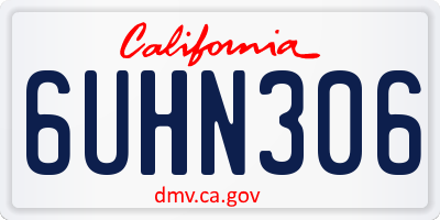 CA license plate 6UHN306