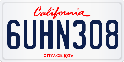 CA license plate 6UHN308