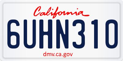 CA license plate 6UHN310
