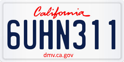 CA license plate 6UHN311