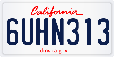 CA license plate 6UHN313