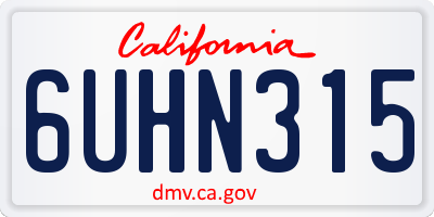 CA license plate 6UHN315