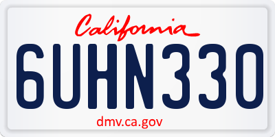 CA license plate 6UHN330